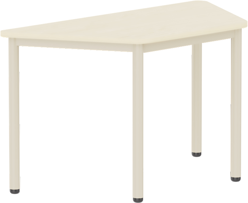 Emese juhar trapéz asztal - bézs fém lábbal, 58 cm