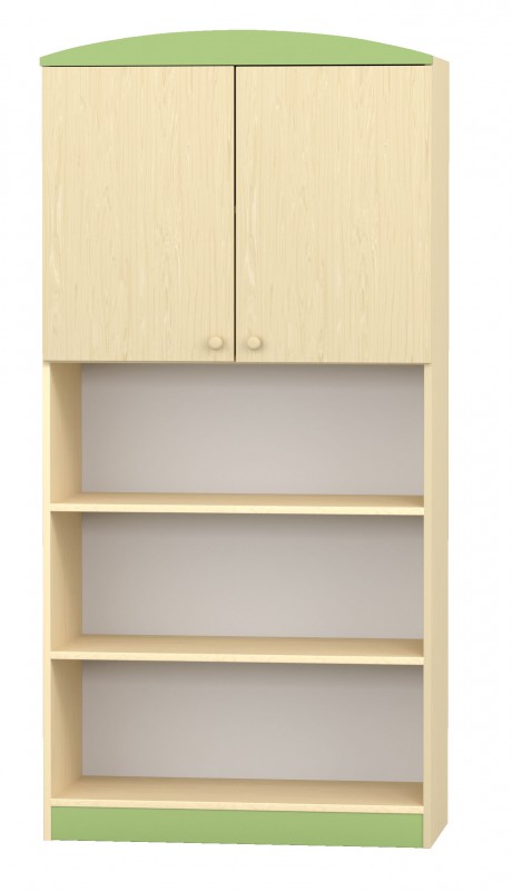 Flóra felülajtós szekrény 80x38x160 cm, juhar-zöld